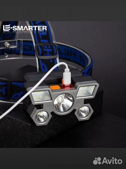 Налобный фонарь 5 светодиодов новый