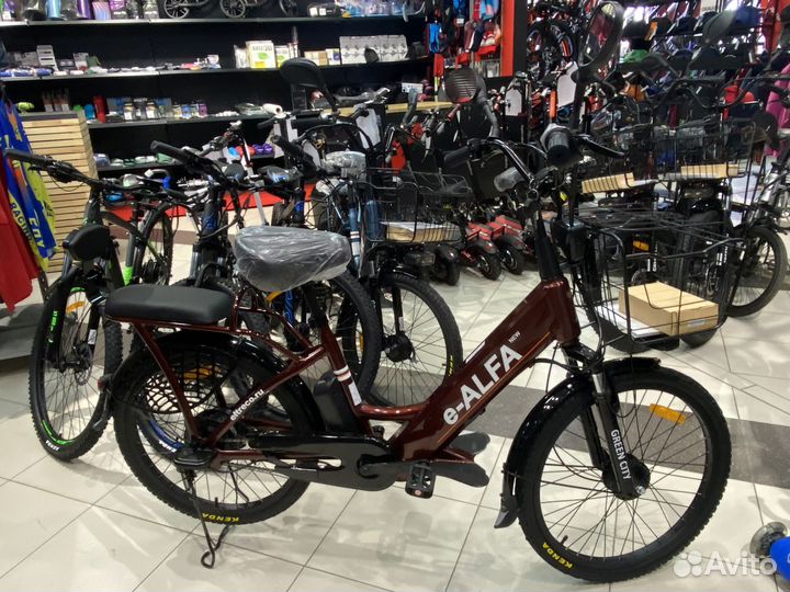 Электровелосипед green city e-alfa new Brown