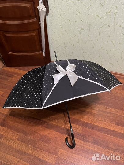 Зонт трость прозрачный и черный