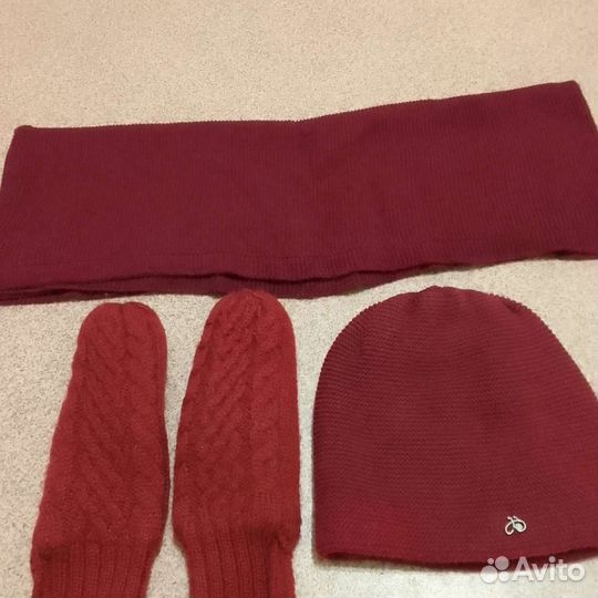 Шапка снуд варежки комплект