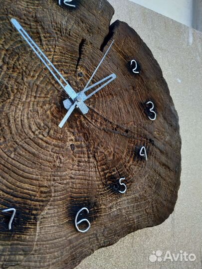 Часы настенные Loft из спила