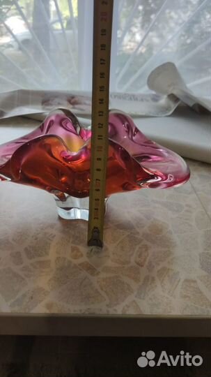 Ваза для конфет, цветное Чешское стекло