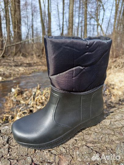 Сапоги резиновые женские весенние теплые эва