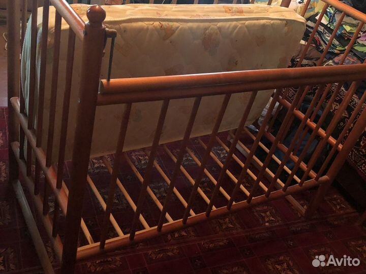 Детская кроватка+матрас+тонкий матрасик в подарок