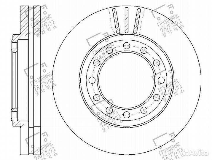 Диск тормозной вентилируемый, gbrake (Япония) GR-0