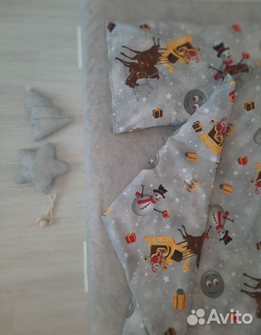 Постель новогодняя в детскую кроватку новая