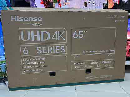 Новый телевизор 65" (165 см) Hisense A6K SMART TV