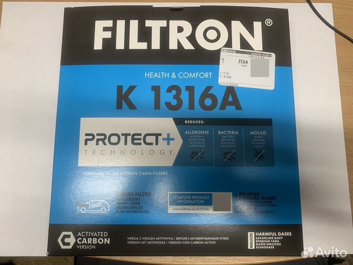 Фильтр салонный K1316A K1316A Filtron
