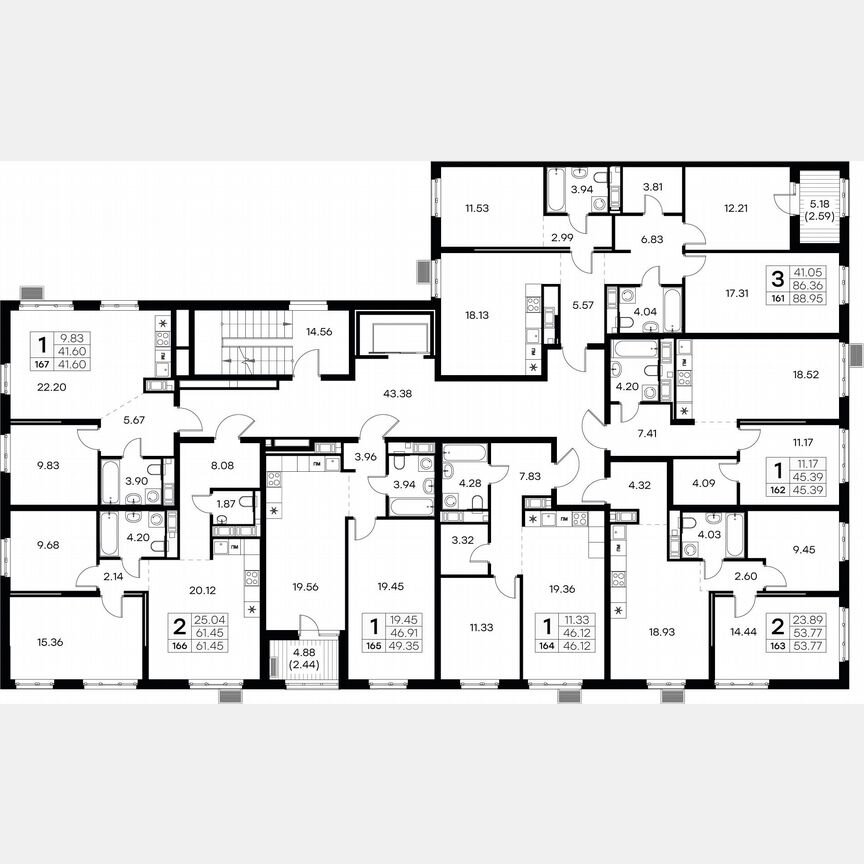 1-к. квартира, 51,1 м², 4/9 эт.