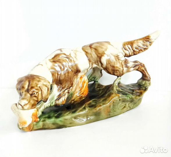 Фарфор статуэтка Сеттер с уткой/дичью УССР