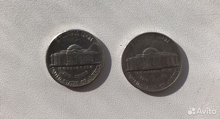 Монеты liberty five cents 1987,1990