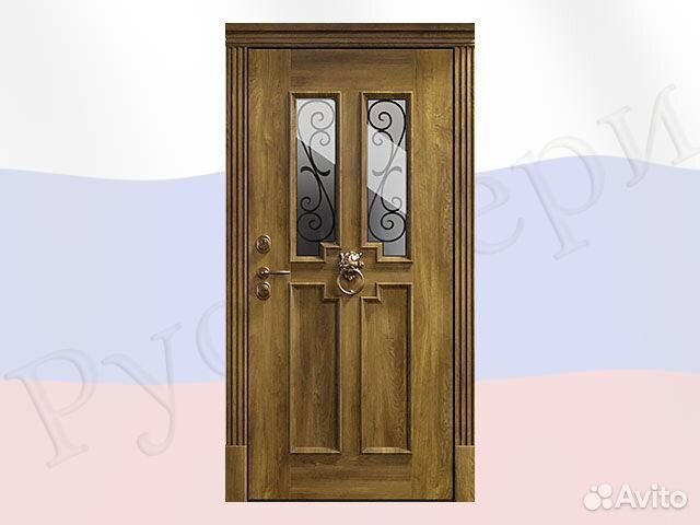 Металлическая входная дверь со стеклом термо