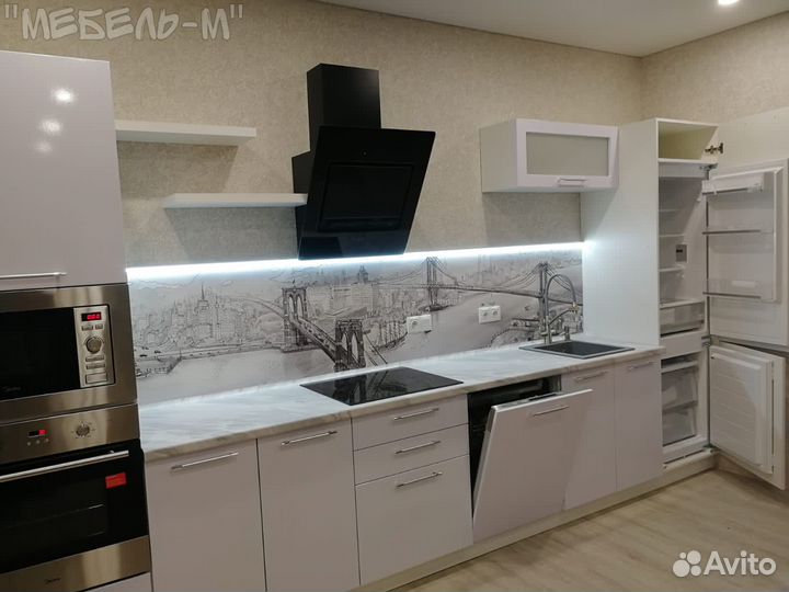 Кухня модульная Олива белый глянец