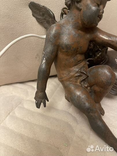 Бронзовый светильник ангелочек 19 век