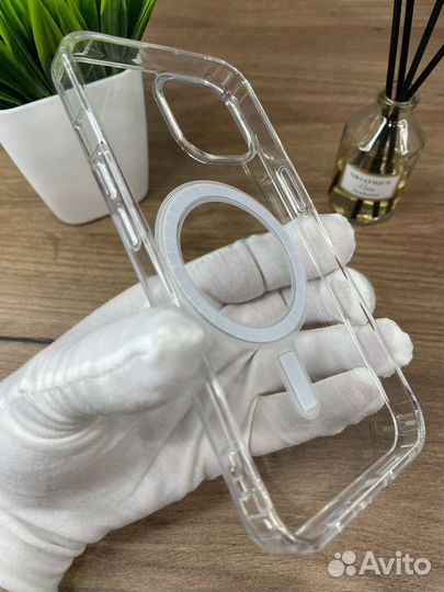 Чехол на iPhone прозрачный clear case magsafe