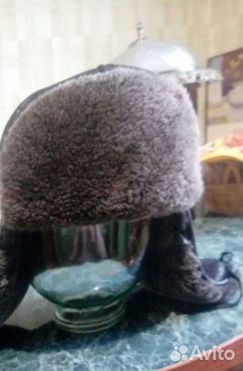 Шапка зимняя из натуральной овчины. Теплая.серого