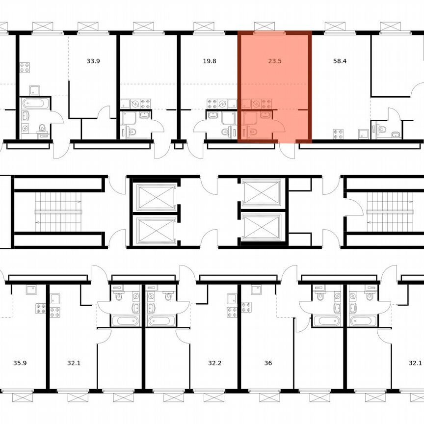 Квартира-студия, 23,5 м², 21/28 эт.