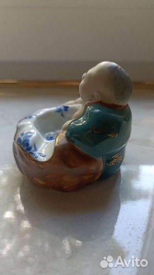 Пепельница Хотей Будда / старый Китай