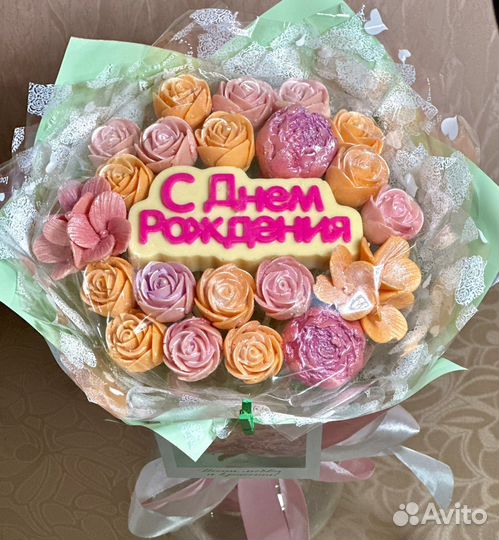 Букеты из шоколада, зефира и пряников