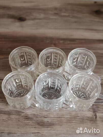 Стаканы кружки стекло с резьбой под хрусталь СССР
