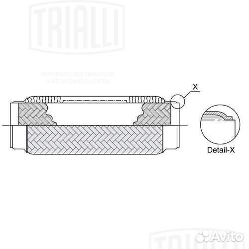 Гофра выхл трубы 70x250 InnerBraid нерж сталь FT 7