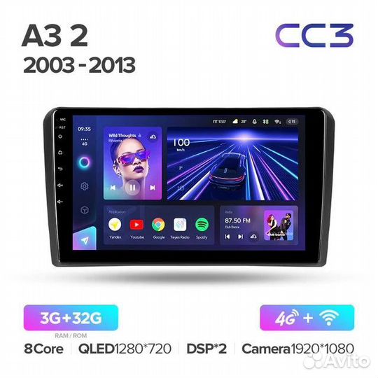 Магнитола Teyes CC3 для Audi A3