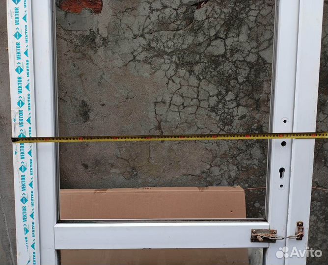 Дверь входная металлопластик белая 213 х 90 - бу