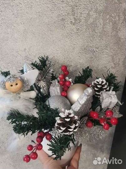 Новогодние композиции, подарки на новый год, ель