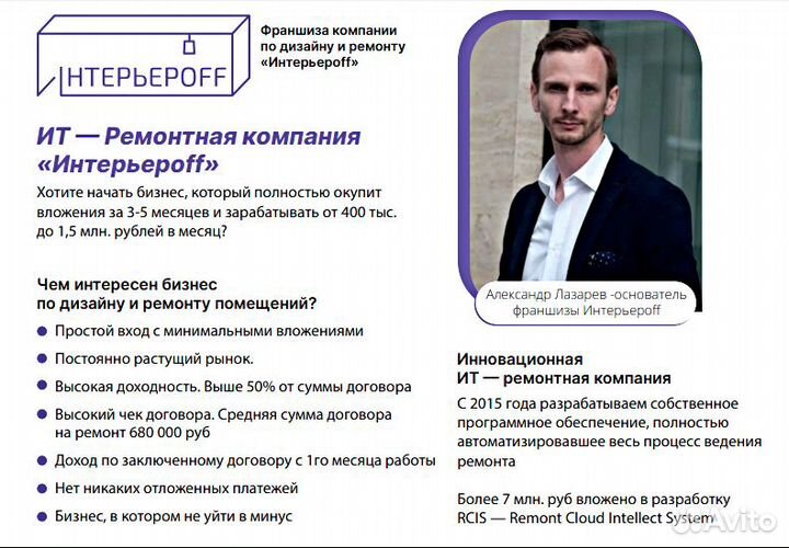 Франшиза дизайна и ремонта квартир интерьероff