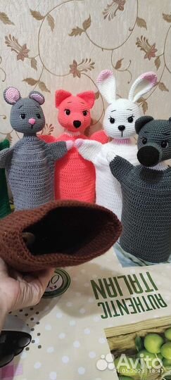 Вязаные игрушки. Театр Теремок. Герои сказок