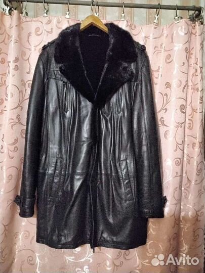 Кожаная дубленка мужская 52-54