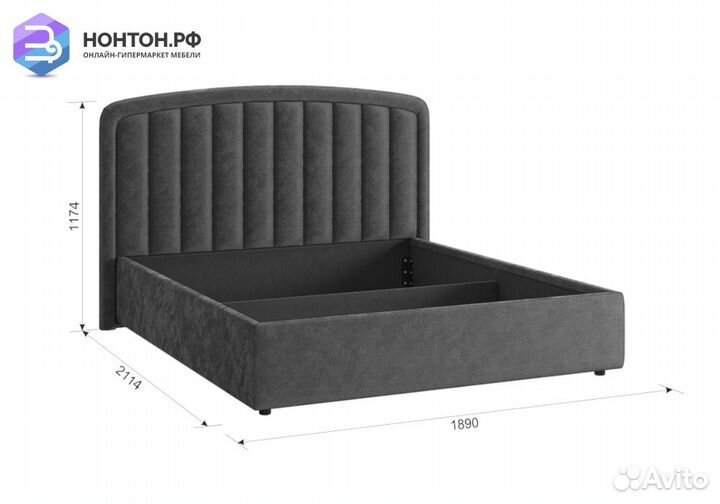 Кровать Сиена 2 1.6 м светло-синяя