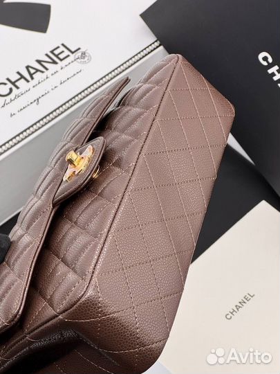 Сумка Chanel цепочка-ремень кожа коричневая