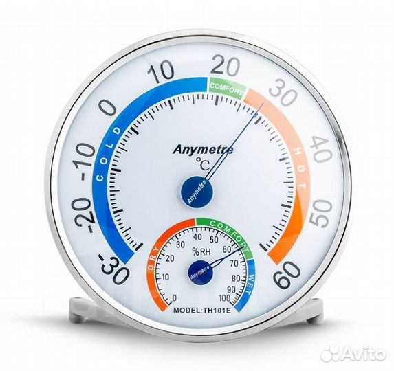 Термометр Гигрометр (от -30 до +60 C) диаметр 13см