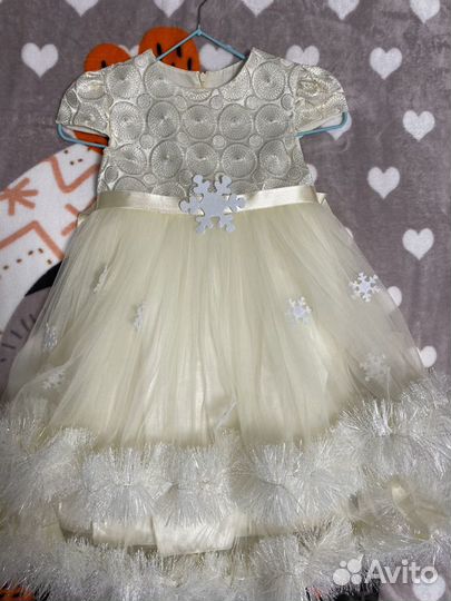 Платье снежинка 104,розовое110,с бантиком 116