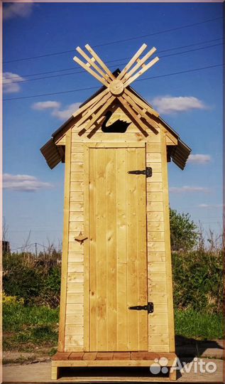 Дачный туалет деревянный прямоугольник PSP
