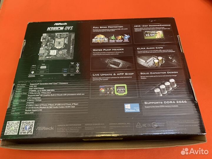 Материнская плата Asrock H310Cm-Dvs / Lga1151 V2 )
