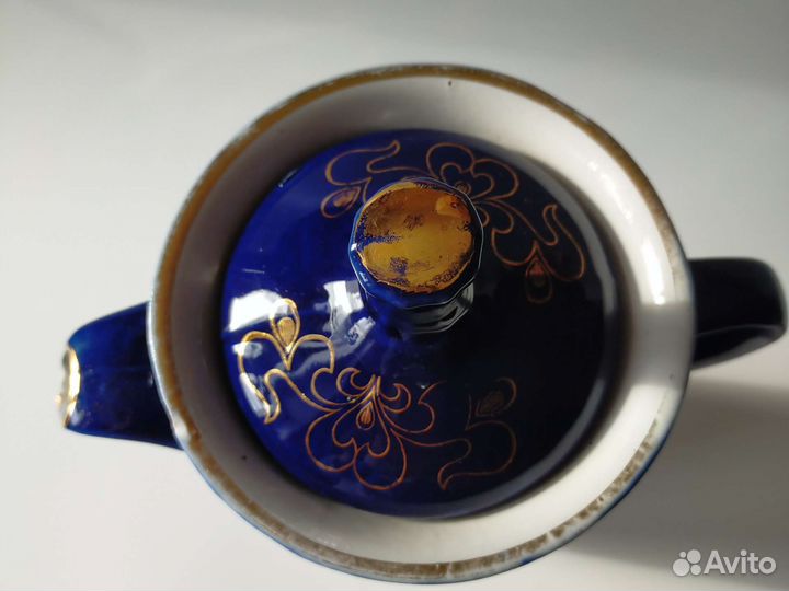 Кувшин графин кобальт, позолота СССР