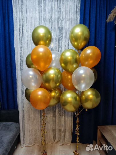 Шары гелиевые хром 30см