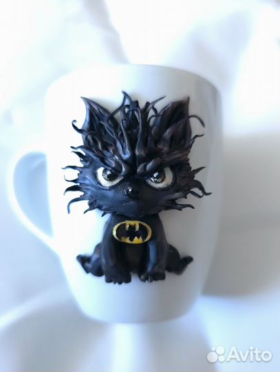 Кружка с декором из полимерной глины