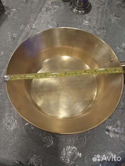 Латунный таз для варенья с ручкой