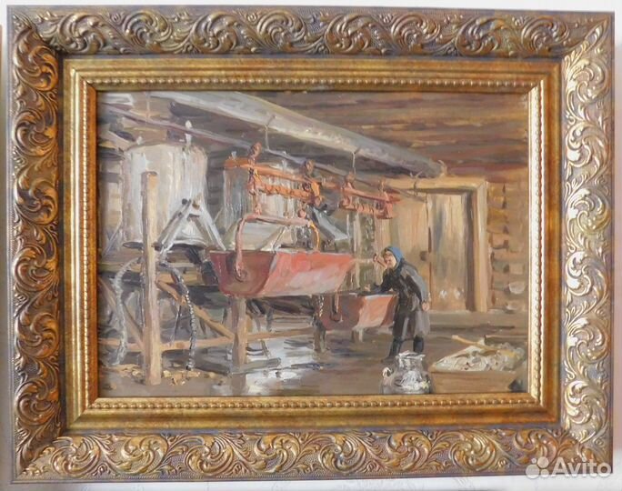 Картина масло картон СССР Юрий Белков 1954 45 х 35