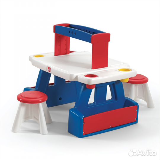 Детская парта двухсторонняя для двоих