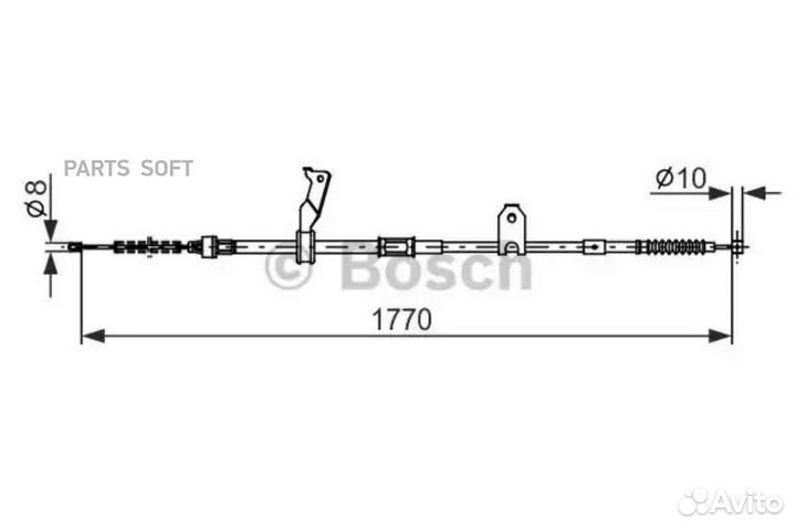 Bosch 1987482300 Трос ручного тормоза L