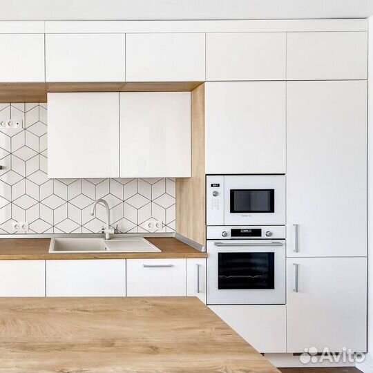 Прямой кухонный гарнитур современный