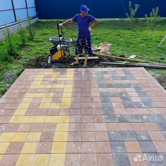 Асфальт, бордюры брусчатка