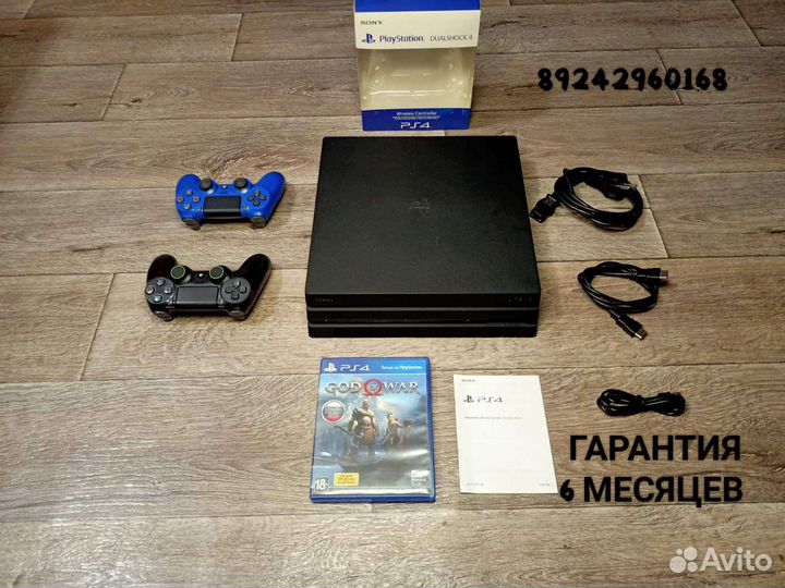 Sony ps4 pro. 1tb. два геймпада + игра