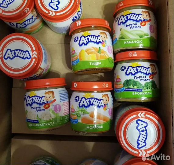 Детское питание агуша фруктовые и овощные пюре