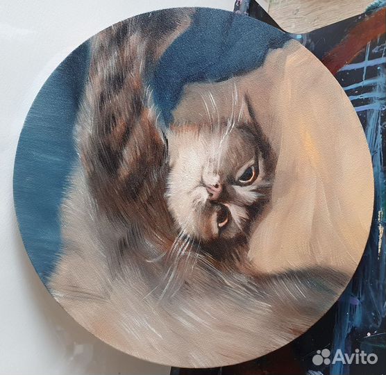 Портрет любимого кота маслом на холсте