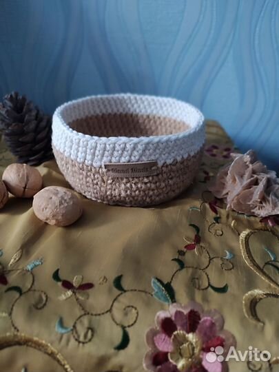 Крафтовая корзинка из джута
